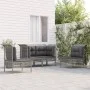 4-piece garden furniture set and gray synthetic rattan cushions by vidaXL, Garden sets - Ref: Foro24-3187484, Price: 242,50 €...