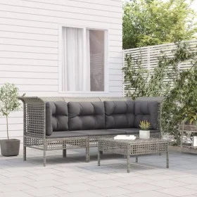 4-piece garden furniture set with gray synthetic rattan cushions by vidaXL, Garden sets - Ref: Foro24-3187475, Price: 224,42 ...
