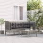 4-teiliges Gartenmöbel-Set und Kissen synthetisches Rattangrau von vidaXL, Gartensets - Ref: Foro24-3187475, Preis: 227,26 €,...