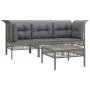 Set de muebles de jardín 4 pzas y cojines ratán sintético gris de vidaXL, Conjuntos de jardín - Ref: Foro24-3187475, Precio: ...