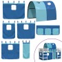 Cama alta para niños con túnel madera pino azul 90x190 cm