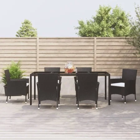 7-piece garden dining set and black synthetic rattan cushions by vidaXL, Garden sets - Ref: Foro24-3187320, Price: 479,67 €, ...