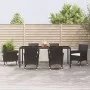 7-teiliges Garten-Essset und schwarze Kissen aus synthetischem Rattan von vidaXL, Gartensets - Ref: Foro24-3187320, Preis: 47...