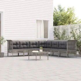 8-teiliges Gartenmöbel-Set und graue synthetische Rattankissen von vidaXL, Gartensets - Ref: Foro24-3187520, Preis: 432,16 €,...