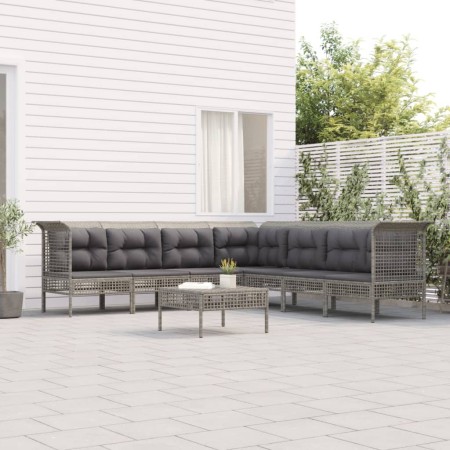 8-teiliges Gartenmöbel-Set und graue synthetische Rattankissen von vidaXL, Gartensets - Ref: Foro24-3187520, Preis: 443,39 €,...