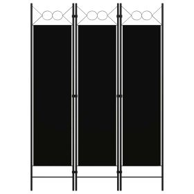 Biombo divisor de 3 paneles negro 120x180 cm
