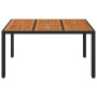 Mesa de jardín superficie de madera ratán PE negro 150x90x75 cm de vidaXL, Mesas de jardín - Ref: Foro24-319901, Precio: 169,...