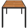 Mesa de jardín superficie de madera ratán PE negro 150x90x75 cm de vidaXL, Mesas de jardín - Ref: Foro24-319901, Precio: 169,...