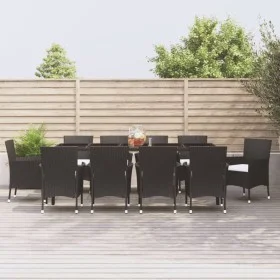 11-piece garden dining set with black synthetic rattan cushions by vidaXL, Garden sets - Ref: Foro24-3187323, Price: 819,50 €...