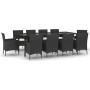 11-piece garden dining set with black synthetic rattan cushions by vidaXL, Garden sets - Ref: Foro24-3187323, Price: 828,49 €...