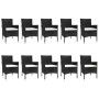 11-piece garden dining set with black synthetic rattan cushions by vidaXL, Garden sets - Ref: Foro24-3187323, Price: 828,49 €...