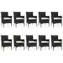 Set de comedor jardín 11 pzas con cojines ratán sintético negro de vidaXL, Conjuntos de jardín - Ref: Foro24-3187323, Precio:...