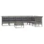 8-teiliges Gartenmöbel-Set und Kissen synthetisches Rattangrau von vidaXL, Gartensets - Ref: Foro24-3187518, Preis: 431,72 €,...