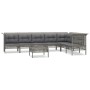 8-teiliges Gartenmöbel-Set und Kissen synthetisches Rattangrau von vidaXL, Gartensets - Ref: Foro24-3187518, Preis: 443,39 €,...