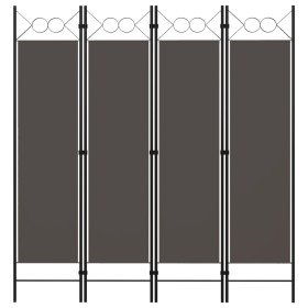 Biombo divisor de 4 paneles gris antracita 160x180 cm