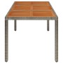 Mesa de jardín superficie de madera ratán PE gris 150x90x75 cm de vidaXL, Mesas de jardín - Ref: Foro24-319902, Precio: 161,8...
