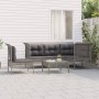 6-teiliges Gartenmöbel-Set und graue synthetische Rattankissen von vidaXL, Gartensets - Ref: Foro24-3187523, Preis: 383,93 €,...
