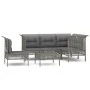 6-teiliges Gartenmöbel-Set und graue synthetische Rattankissen von vidaXL, Gartensets - Ref: Foro24-3187523, Preis: 378,33 €,...