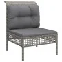 6-teiliges Gartenmöbel-Set und graue synthetische Rattankissen von vidaXL, Gartensets - Ref: Foro24-3187523, Preis: 378,33 €,...
