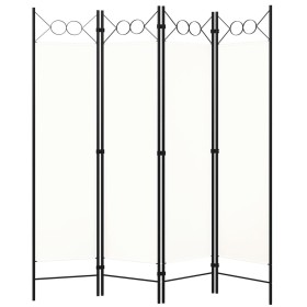 Biombo divisor de 4 paneles blanco 160x180 cm