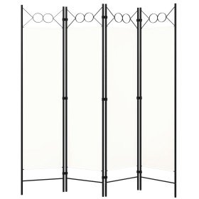Biombo divisor de 4 paneles blanco 160x180 cm