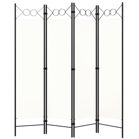 Biombo divisor de 4 paneles blanco 160x180 cm