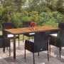 Gartentisch aus schwarzem PE-Rattan, Holzoberfläche 190 x 90 x 75 cm von vidaXL, Gartentische - Ref: Foro24-319905, Preis: 19...