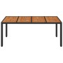 Garden table black PE rattan wooden surface 190x90x75 cm by vidaXL, Garden tables - Ref: Foro24-319905, Price: 194,47 €, Disc...