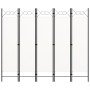 Biombo divisor de 5 paneles blanco 200x180 cm
