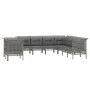 9-teiliges Gartenmöbel-Set und graue synthetische Rattankissen von vidaXL, Gartensets - Ref: Foro24-3187534, Preis: 564,68 €,...