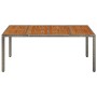 Gartentisch aus grauem PE-Rattan mit Holzoberfläche 190 x 90 x 75 cm von vidaXL, Gartentische - Ref: Foro24-319906, Preis: 17...