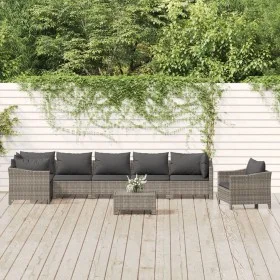 8-piece garden furniture set and gray synthetic rattan cushions by vidaXL, Garden sets - Ref: Foro24-3187285, Price: 673,26 €...