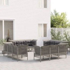Garden furniture set 12 pieces gray synthetic rattan cushions by vidaXL, Garden sets - Ref: Foro24-3187483, Price: 740,41 €, ...