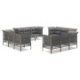 Gartenmöbel-Set, 12-teilig, graue synthetische Rattankissen von vidaXL, Gartensets - Ref: Foro24-3187483, Preis: 760,79 €, Ra...