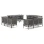 Set de muebles de jardín 12 pzas cojines ratán sintético gris de vidaXL, Conjuntos de jardín - Ref: Foro24-3187483, Precio: 7...