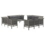 Gartenmöbel-Set, 12-teilig, graue synthetische Rattankissen von vidaXL, Gartensets - Ref: Foro24-3187483, Preis: 760,79 €, Ra...