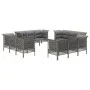Set de muebles de jardín 12 pzas cojines ratán sintético gris de vidaXL, Conjuntos de jardín - Ref: Foro24-3187483, Precio: 7...