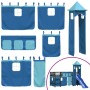 Cama alta para niños con torre madera pino azul 90x190 cm