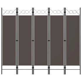 Biombo divisor de 5 paneles gris antracita 200x180 cm