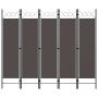 Biombo divisor de 5 paneles gris antracita 200x180 cm