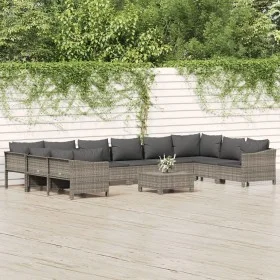 11-piece garden furniture set and gray synthetic rattan cushions by vidaXL, Garden sets - Ref: Foro24-3187307, Price: 781,61 ...