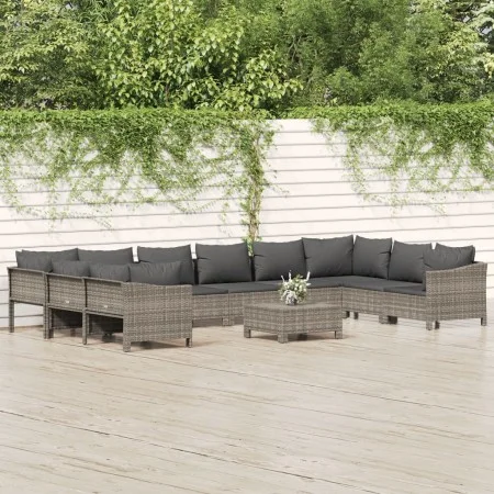 11-piece garden furniture set and gray synthetic rattan cushions by vidaXL, Garden sets - Ref: Foro24-3187307, Price: 781,61 ...