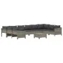 Set de muebles de jardín 11 pzas y cojines ratán sintético gris de vidaXL, Conjuntos de jardín - Ref: Foro24-3187307, Precio:...