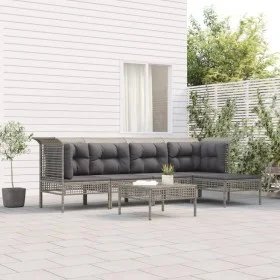6-teiliges Gartenmöbel-Set und graue synthetische Rattankissen von vidaXL, Gartensets - Ref: Foro24-3187504, Preis: 280,70 €,...