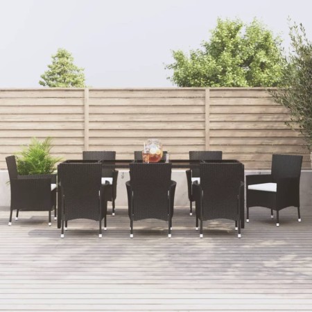9-piece garden dining set and black synthetic rattan cushions by vidaXL, Garden sets - Ref: Foro24-3187322, Price: 724,04 €, ...