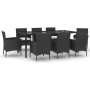9-piece garden dining set and black synthetic rattan cushions by vidaXL, Garden sets - Ref: Foro24-3187322, Price: 724,04 €, ...