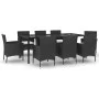 9-piece garden dining set and black synthetic rattan cushions by vidaXL, Garden sets - Ref: Foro24-3187322, Price: 715,63 €, ...