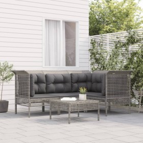 5-piece garden furniture set and gray synthetic rattan cushions by vidaXL, Garden sets - Ref: Foro24-3187506, Price: 263,24 €...