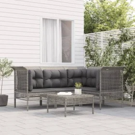 5-teiliges Gartenmöbel-Set und graue synthetische Rattankissen von vidaXL, Gartensets - Ref: Foro24-3187506, Preis: 260,11 €,...