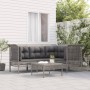 5-piece garden furniture set and gray synthetic rattan cushions by vidaXL, Garden sets - Ref: Foro24-3187506, Price: 263,85 €...
